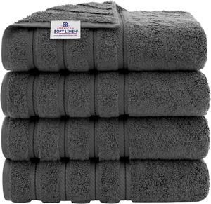 Luxury 4 Piece Bath Towel Set, 100% Cotton Turkish Bath Towels for Bathroom - Picture 1 of 11