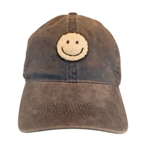 Smiley Face Hat Cap Smile Happy Adjustable OSFM Blue Denim New - Picture 1 of 8