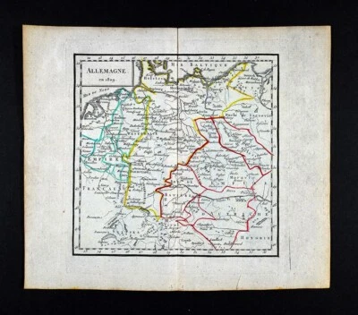 1809 Delalain Map Germany Austria Bavaria Munich Berlin Frankfurt Napoleonic Era - Image 1 of 4