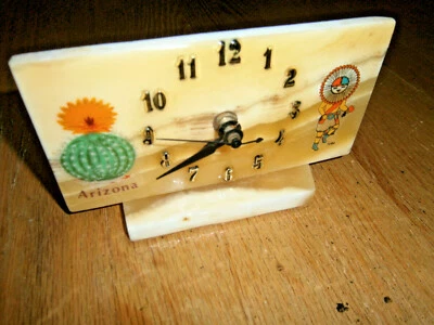 RELOJ DE MÁRMOL INDEPENDIENTE ARIZONA TEMA AZTECA MIEL ÓNIX FUNCIONA CON PILAS DE COLECCIÓN Foto 1 de 4