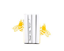 Atelier Article - Gift Steel bookends - Bees Honey library (Yellow)