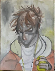 Antique French Realism Male Figure 11x14 Oil On Canvas Cubism Boy Knight OR MO - Picture 1 of 7