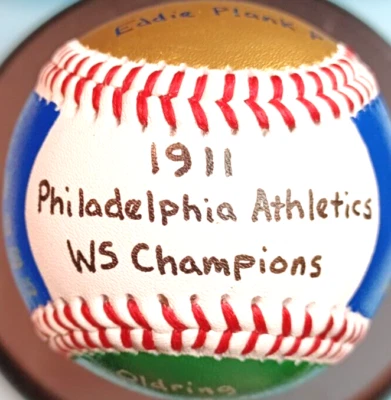 BÉISBOL PINTADO A MANO 1911 PHILADELPHIA ATLETISMO SERIE MUNDIAL CAMPEONES TABLÓN+ Foto 1 de 4