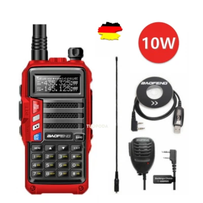 BAOFENG UV9R 10W 2800MAH TRI BAND UHF VHF 2 WAY WALKIE TALKIE HAND FUNKGERÄTE DE - Bild 1 von 4