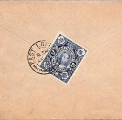 SUDÁFRICA KGV Cubierta SG.1 21/2d PARLAMENTO DE LA UNIÓN East London 1911 EE. UU. Ohio YJ354 Foto 1 de 4