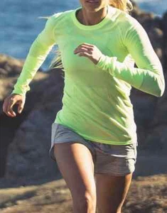 LULULEMON SWIFTY TECH LONG SLEEVE CREW NEON GREEN Size - 8 LONG - Picture 1 of 6