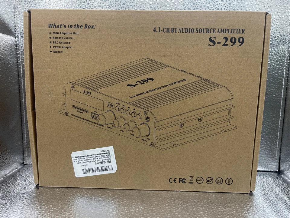 Facmogu S-299 Black Remote Control Mini 4.1 Ch Bluetooth Audio Source Amplifier - Image 1 of 3