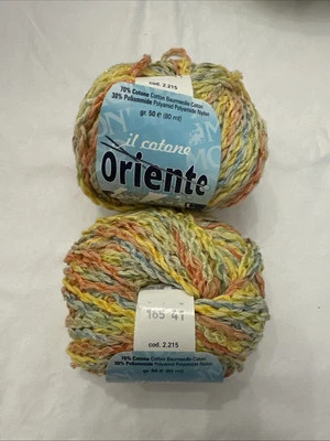 Vintage Mondial Oriente Yarn , Shimmer Multi Color 2 Balls - Image 1 of 4