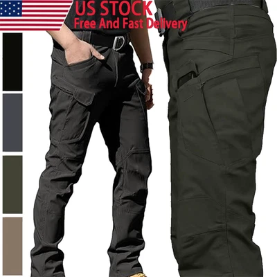 Pantalones tácticos para hombre trabajo carga combate senderismo aire libre impermeables pantalones pantalones Foto 1 de 4