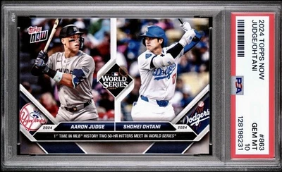 PSA 10 ⚾️ 2024 TOPPS NOW # 863 AARON JUDGE-SHOHEI OHTANI ⚾️OWN HISTORY⚾️ GEM 💎 - Image 1 of 2