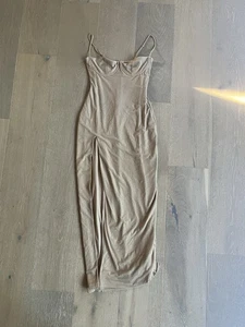 baby boo dress Gold Sleeveless Maxi Bodycon Dress With Slit Women’s Size L Dress - Picture 1 of 4
