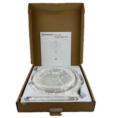 Bresser Ring Light Kit BR-RL10B LED White stand & USB Power Brand New Open Box - Image 1 of 4