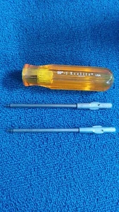 99-1 Xcelite bit driver set USA 2 torx bits #6 #8 vintage amber colored handle - Picture 1 of 7
