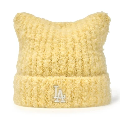 MLB Korea 2025 Plush Meow Beanie LA Dodgers, Yellow - Image 1 of 4