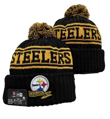Pittsburgh Steelers New Era Gorro Tejido Pom Invierno Equipos NFL Sombrero NUEVO ENVÍO A EE. UU. GGG Foto 1 de 2