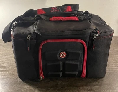 Paquete de 6 bolsas de preparación de comidas Innovator 500 Fitness negras rojas, ¡se adapta a 5 comidas completas! Foto 1 de 4