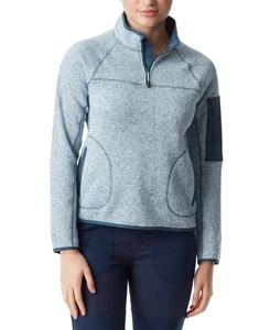 Bass Outdoor Womens Regular fit Quarter zip Sweater Medium Blue Solid - Picture 1 of 1