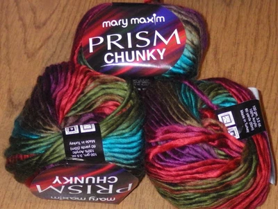 Lot of 3 Skeins, Mary Maxim Prism CHUNKY Yarn, 3.5 oz, 60 yds, Autumn Mist - Image 1 of 4