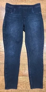 Spanx Jeans Damen XL Jeggings Distressed Denim Pull On Skinny Ankle Dark Wash - Bild 1 von 9