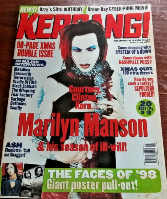 Marilyn Manson X-Mas Issue KERRANG MAG double issue 1998  OZZY 50TH Birthday - Image 1 of 1