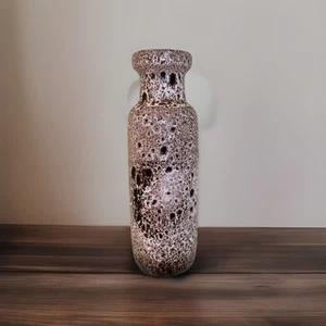 Vaso lava grassa ceramica Scheurich 200-22 Germania Ovest smalto marrone a goccia 9" anni 70 - Foto 1 di 14