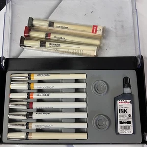 Koh-I-Noor Rapidograph Technische Stifte 10er Set GEBRAUCHT *LESEN* - Bild 1 von 5