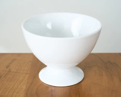 One POTTERY BARN Great White Footed Bowl Cereal Rice Glazed Ceramic Bowl - Image 1 of 4