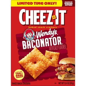Cheez It 12.4 oz. WENDY'S BACONATOR Baked Snack Crackers Limited Edition BB 3/26 - Picture 1 of 3
