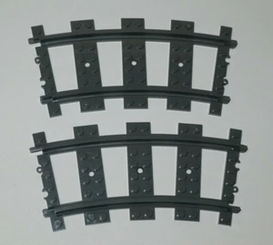 Lego ® Lot 2 Rail Courbe Chemin de Fer Train RC Dark Stone Grey 53400 NEW - Picture 1 of 1