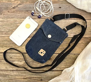 Handgefertigte kleine Umhängetasche aus Jeans für Kinder & Teenager & Damen - Bild 1 von 10