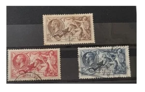 King George V Vintage Briefmarken Set Seepferdchen Großbritannien - Bild 1 von 5
