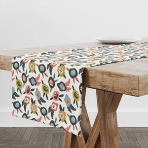 Table Runner Colorful Abstract Flowers | Unique Design Table Decor | Made in EU - Picture 1 of 3