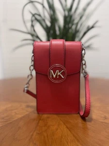 Michael Kors Carmen Pequeño Norte Sur Teléfono Bandolera Cadena de Hombro Bolso Cartera - Imagen 1 de 6