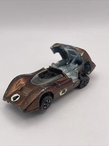 Hot Wheels Redline McLaren M6A #4 1968 Brown Made In U.S.A. Missing Wheel - Picture 1 of 10
