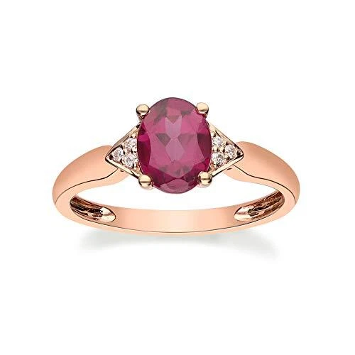 Gin and Grace Lilly 10K Rose Gold Oval-Cut Madagascar Rhodolite Ring 1.41tcw 5 - Image 1 of 1