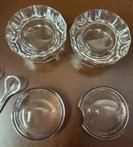 2 PALOMA PICASSO Crystal Salt Mustard Bowl w/ Spoon & Lid Villeroy & Boch - Picture 1 of 4