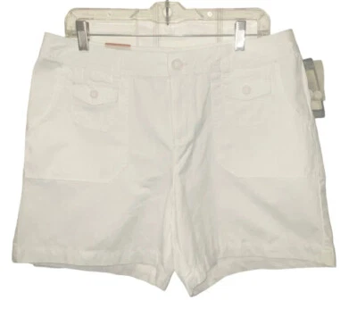 Pantalones Cortos Blancos Marca Cherokee Mujer Talla 12 Se Ajusta a la Cintura 6 En Entrepierna Nuevos Foto 1 de 4