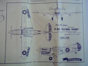PAUL DEL JATTLO'S "FABULOUS P-40 FLYING TIGER" VINTAGE C/L MODEL AIRPLANE KIT - Picture 1 of 15