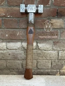 HANDMADE HIGH CARBON STEEL HAMMER OUTDOOR ASHWOOD HANDLE Collectibles Gift X - Picture 1 of 9