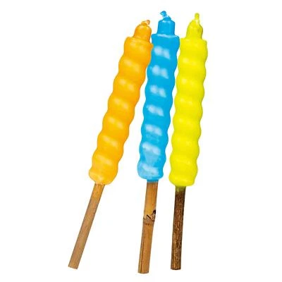 3 Pack Citrus Scented Candle Table Top Flares Garden Torches Blue Green Orange - Image 1 of 4