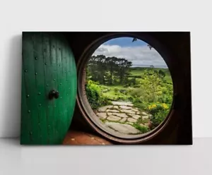 Impresión fotográfica de lienzo enmarcada LOTR The Shire Bag End El Señor de los Anillos - Imagen 1 de 12