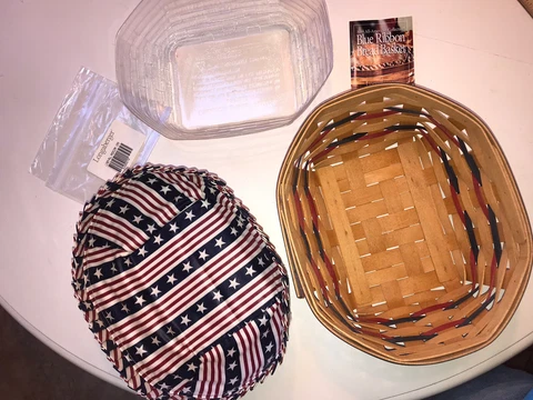 Longaberger Basket All American Blue Ribbon 1999 Bread Cover