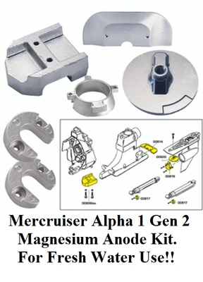 Mercruiser Alpha 1 Generation 2 Magnesium Anode Kit NEW  - Image 1 of 4