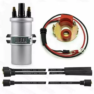 Fiat 500 1965 to 1976 2 Cylinder Electronic Ignition Kit Viper Coil and HT Leads - Picture 1 of 15