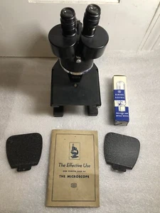 SPENCER LENS CO BRASS & IRON MICROSCOPE #176552 & Manual & Box -Vintage Rare - Picture 1 of 13