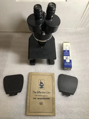 SPENCER LENS CO BRASS & IRON MICROSCOPE  #176552 & Manual & Box -Vintage Rare - Image 1 of 4