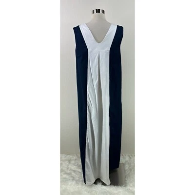 Maxi Vestido MAXMARA Algodón Bloques de Color Sin Mangas Línea A Talla 16 Foto 1 de 4