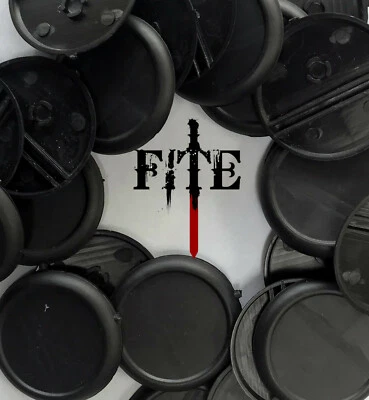 40mm round plastic bases with lip: Malifaux lipped Infinity BRAND NEW black base