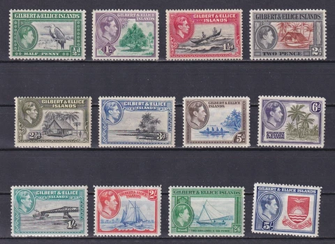 GILBERT & ELLICE 1939, SG# 43-54, CV £42, King George VI, MH Cover