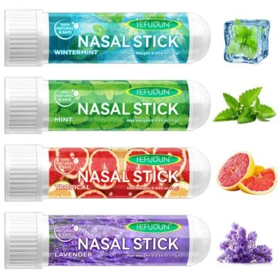 Juego de 4 piezas de inhalador de varilla nasal mixta mejora el enfoque respiratorio en D3P7 Foto 1 de 4